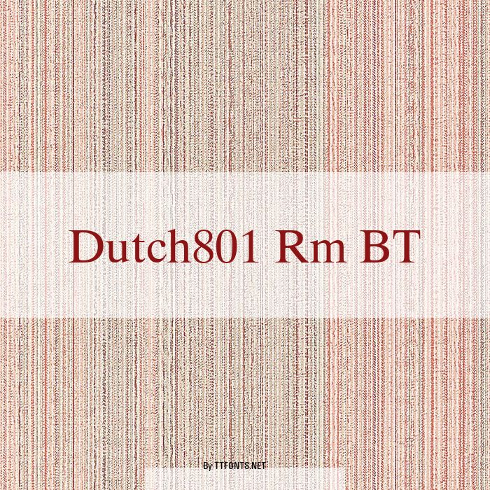 Dutch801 Rm BT example